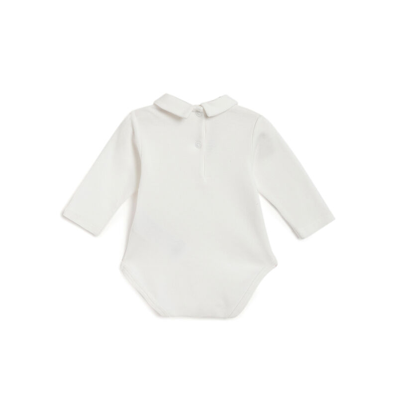 Boys Light Blue Solid Bodysuit With Babysuit image number 3